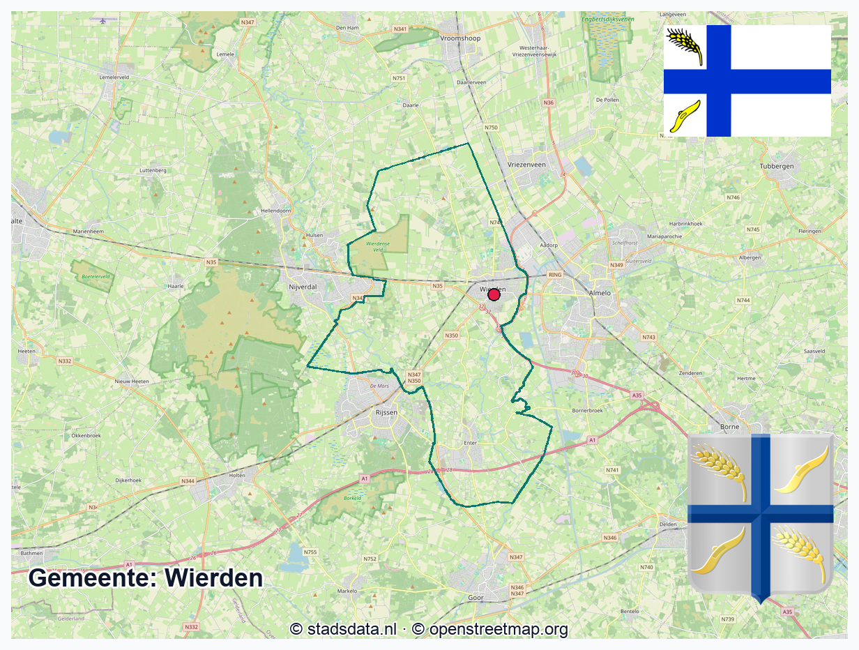 Schematische gemeentegrens Wierden