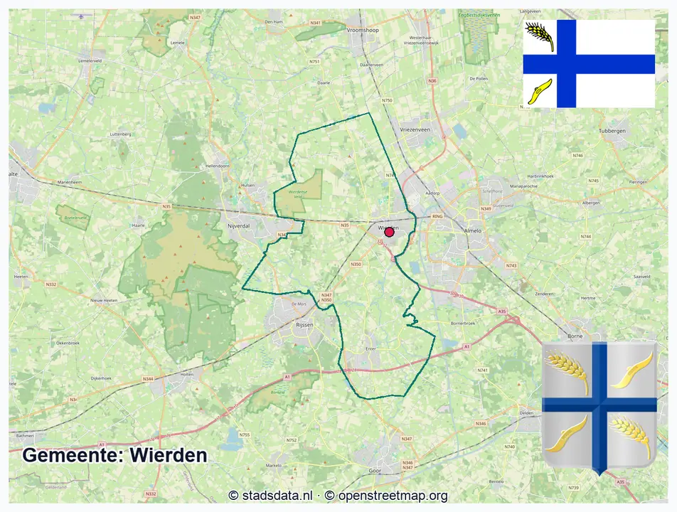 Schematische gemeentegrens Wierden